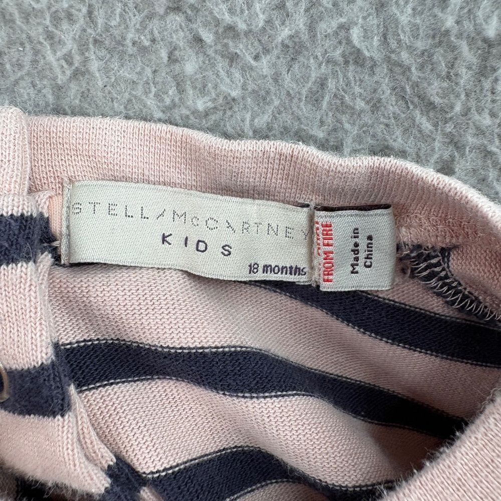 Stella McCartney Kids 18M Pink Navy Striped Star Applique Dress - Picture 11 of 11